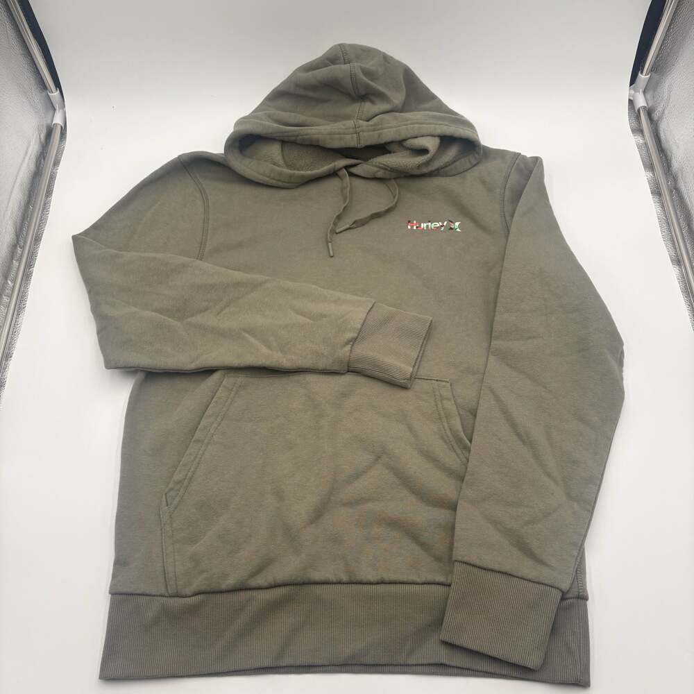 Hurley Hoodie with Mountain Design, Sage Green